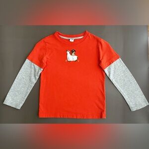Janie And Jack Kid Boy Tee Shirt Long Sleeve,Orange,5US, 100% Cotton